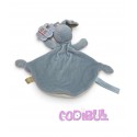 NICOTOY Doudou plat lapin bleu blanc étoiles Sparkle