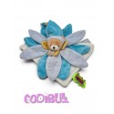 DOUDOU ET COMPAGNIE ours collector bleu blanc pétales