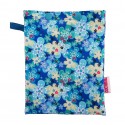 Sac à lingettes imperméable fleurs bleues